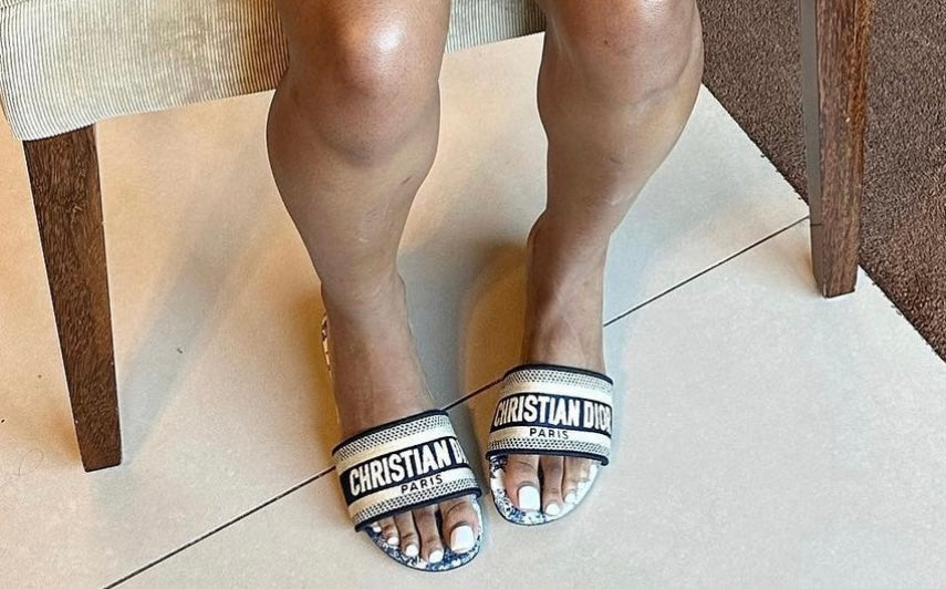 Black & white sandals