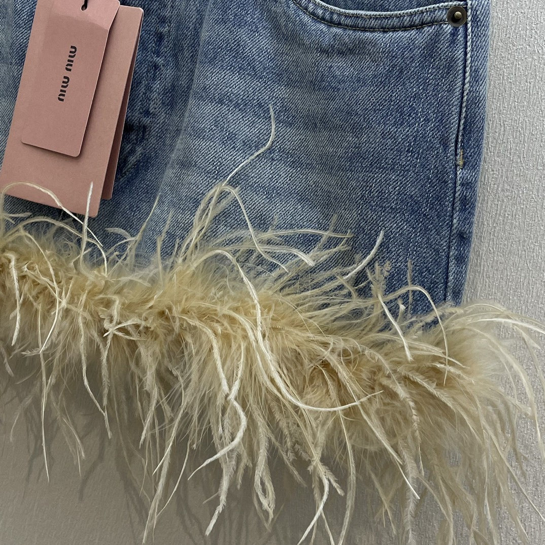Denim blue skirt