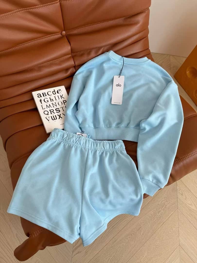 Baby blue Shorts Matching set