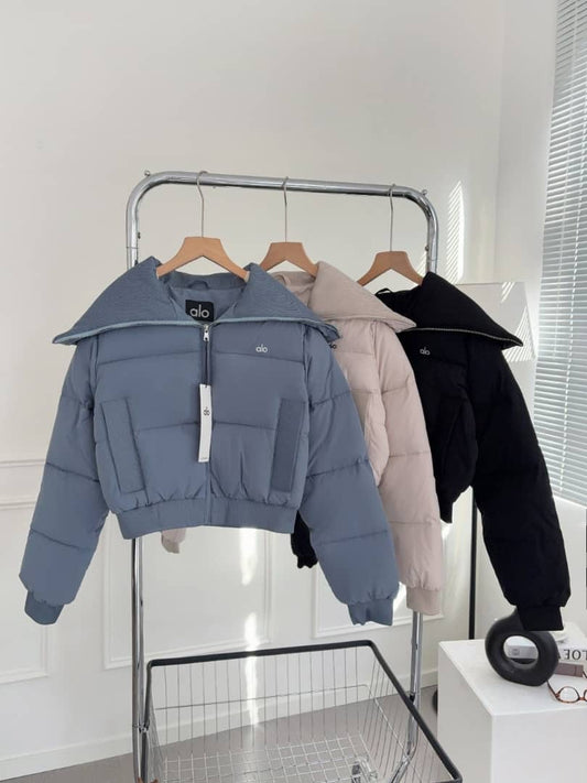 Blue, Cream & Black puffer