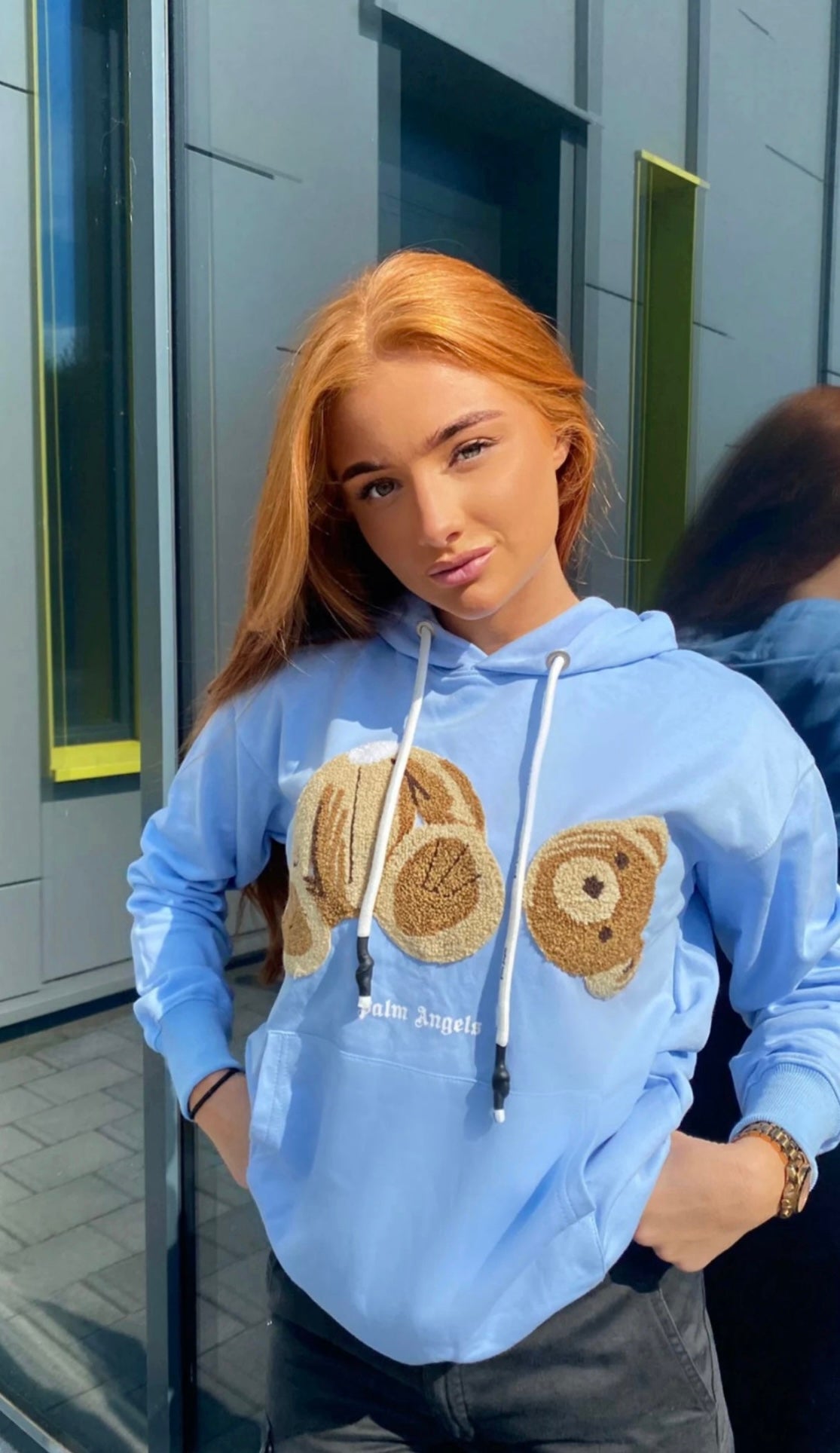 Blue hoodie in stock