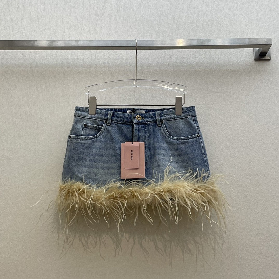 Denim blue skirt