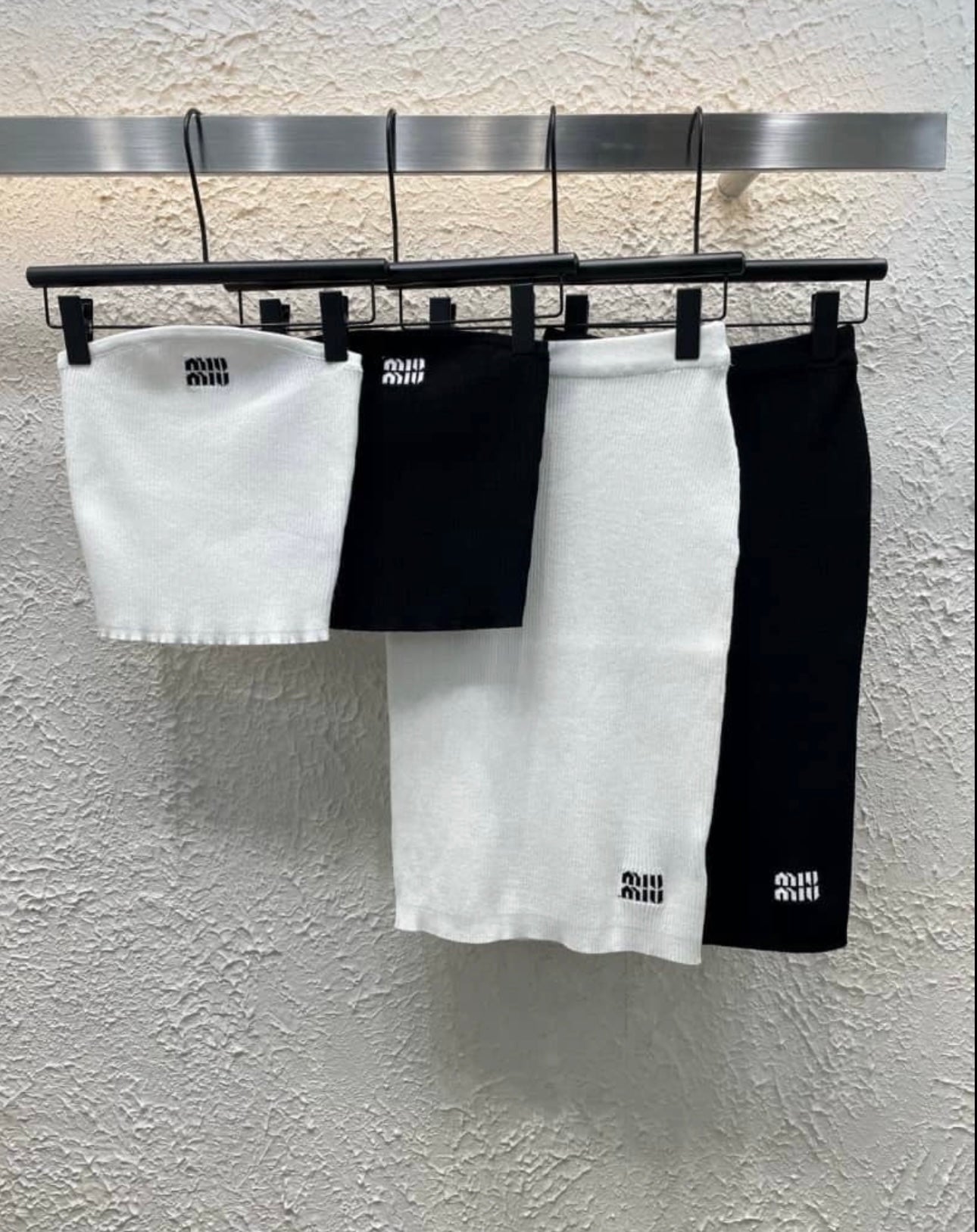 White & black skirt co-ord