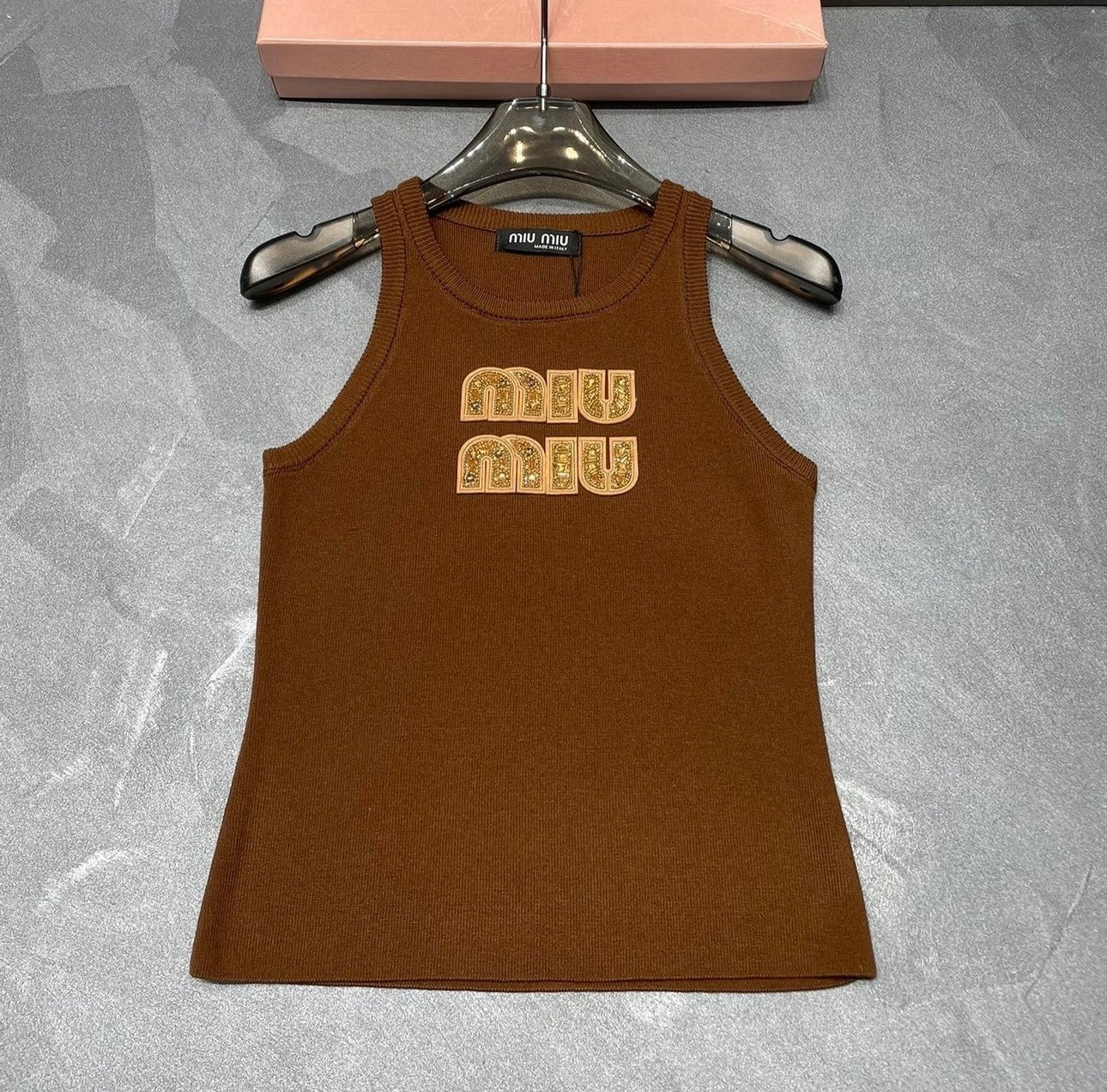 Brown vest top