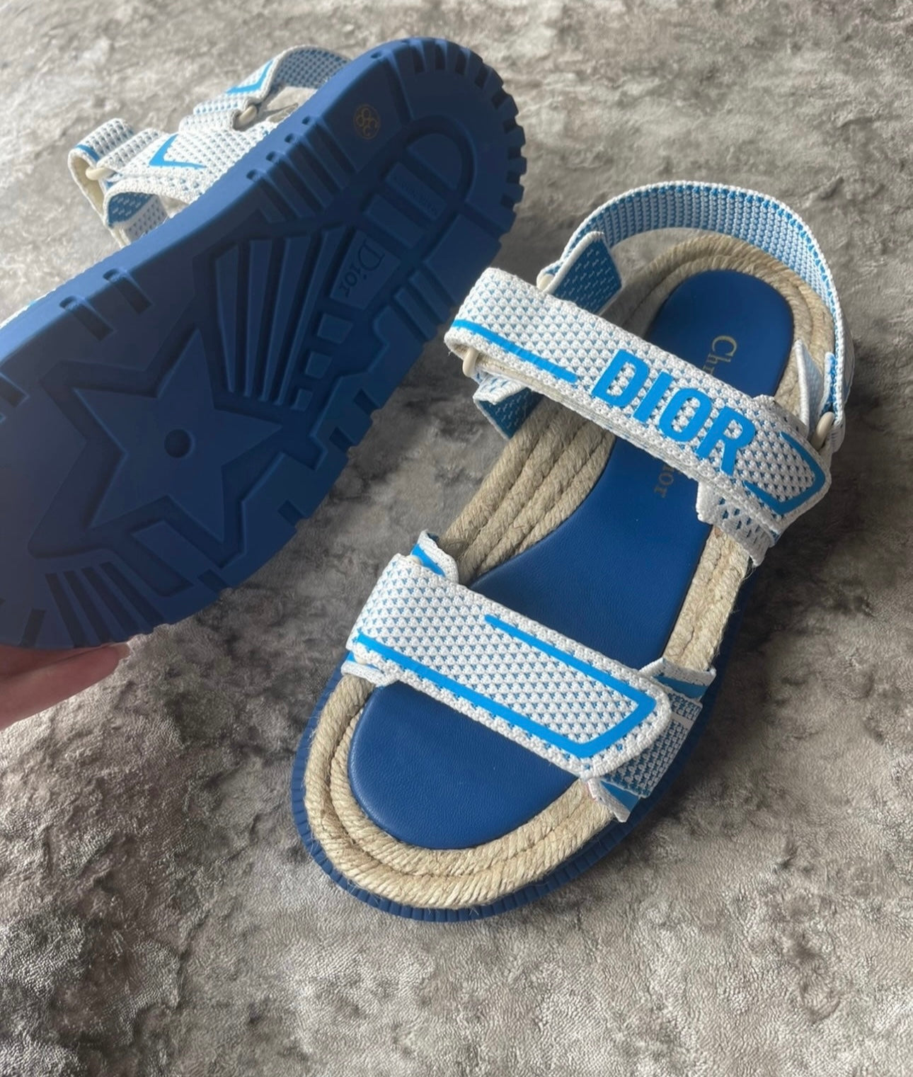 Baby blue sandals