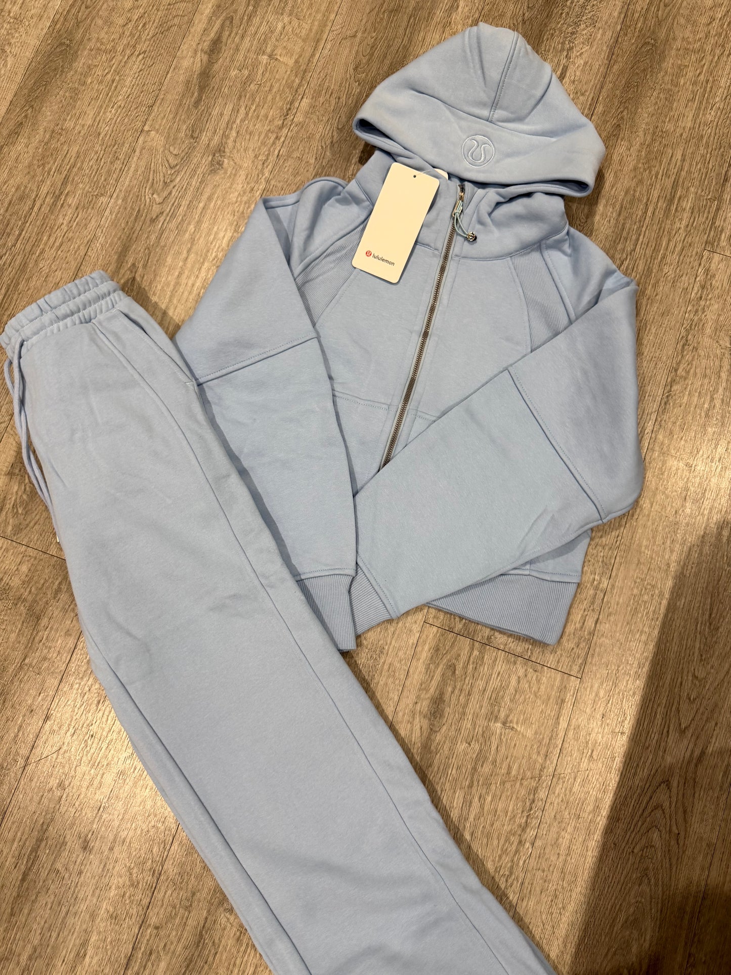 Baby blue hooded tracksuit