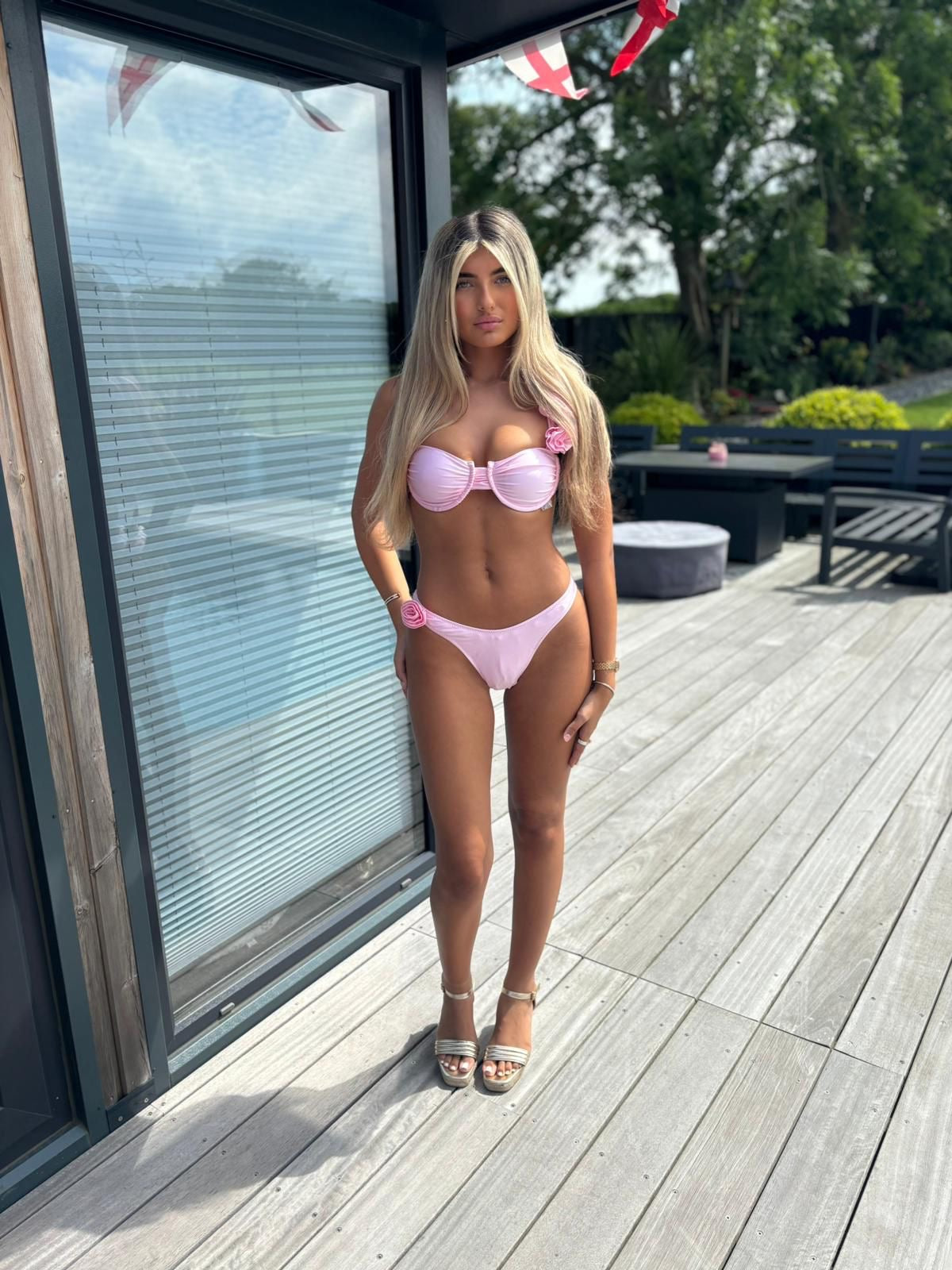 Baby pink rose bikini