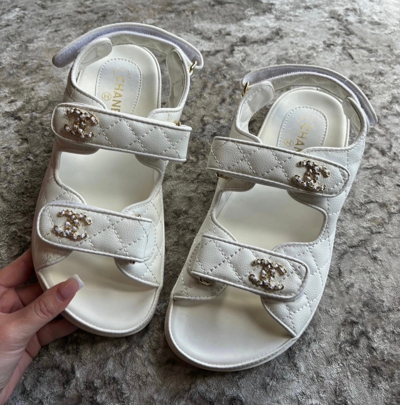 White sandals in stock
