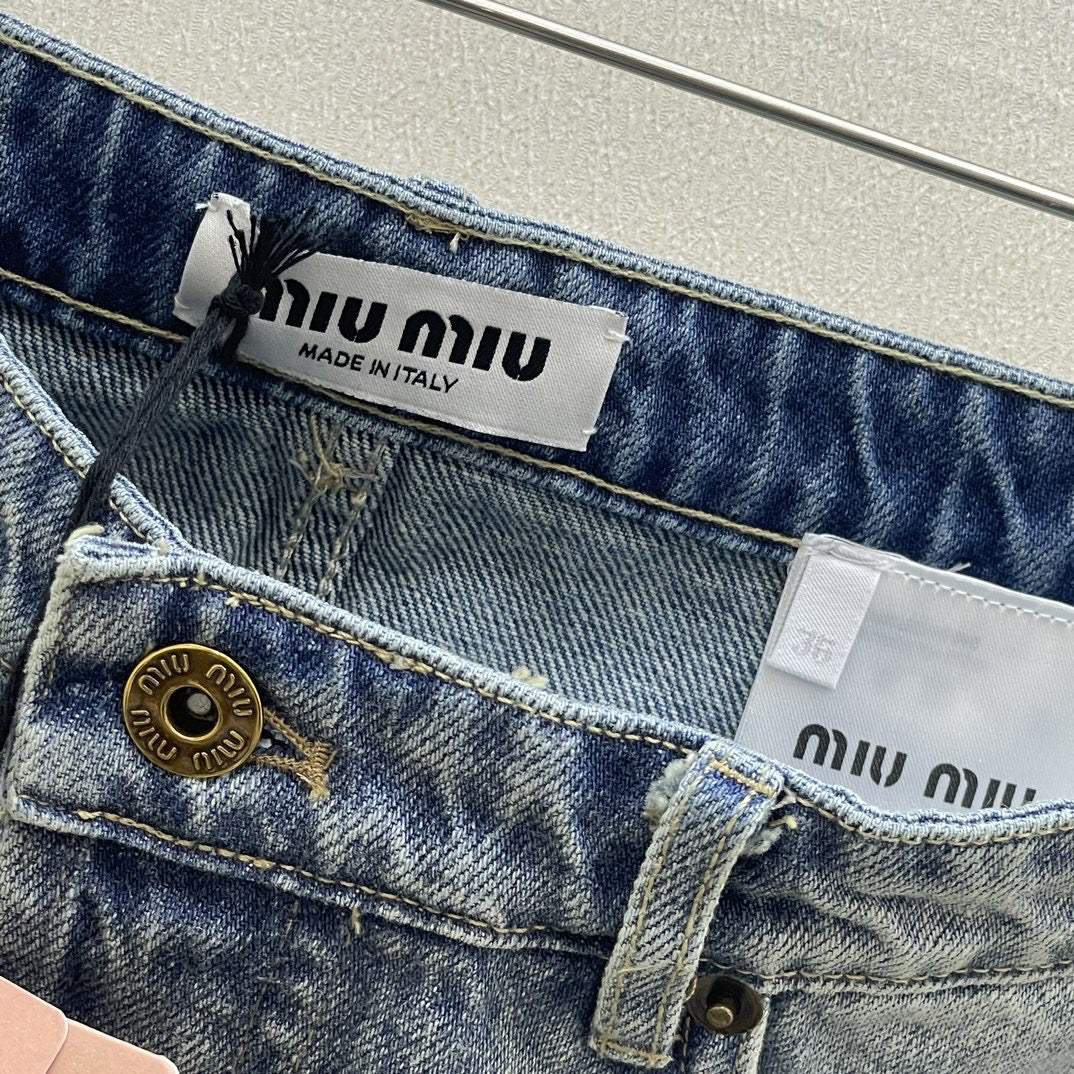 Denim blue skirt