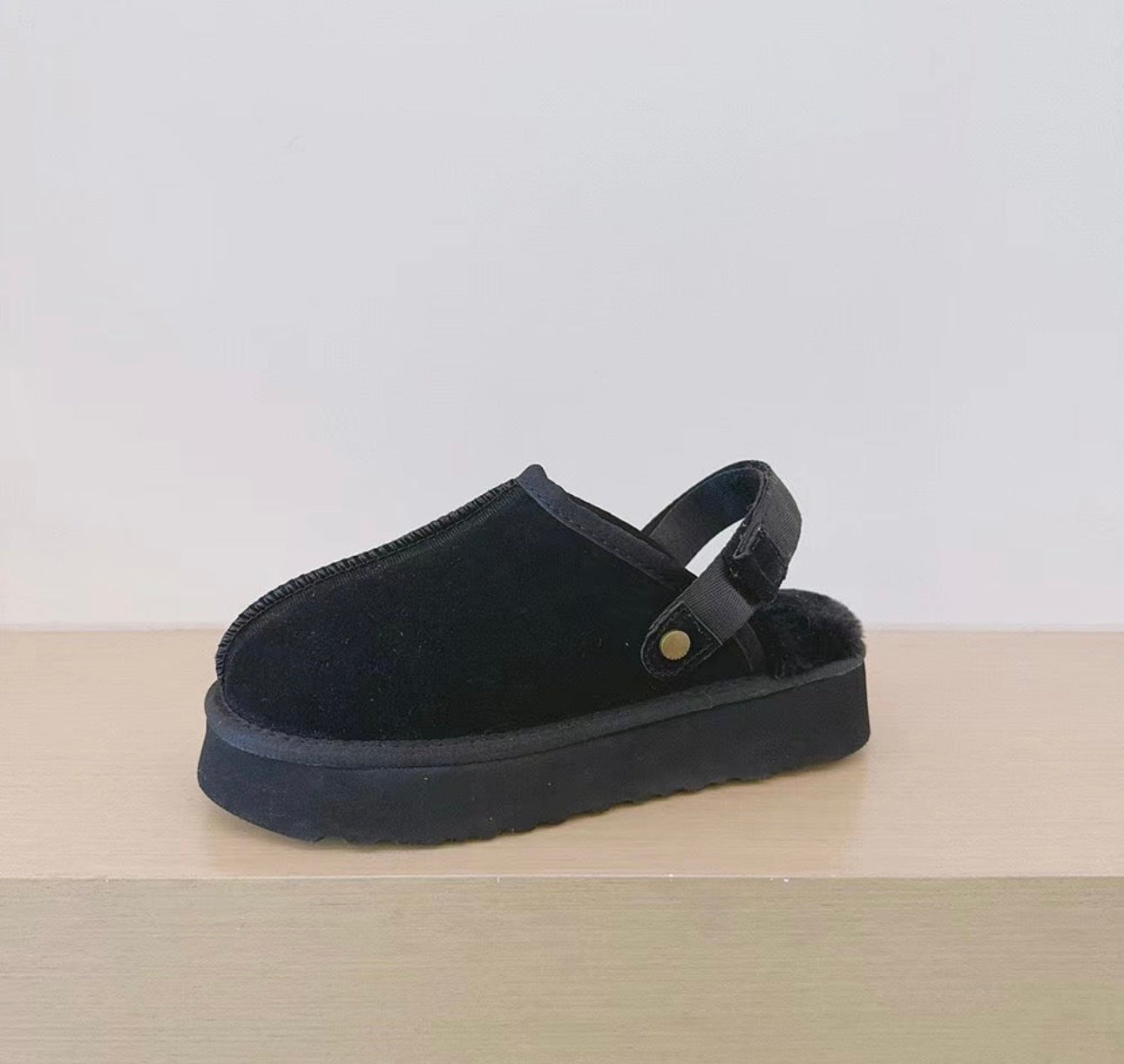 Black clog slippers in stock