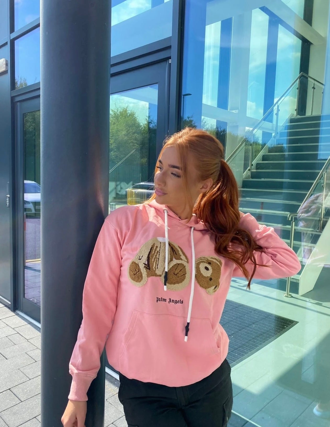 Pink teddy hoodie