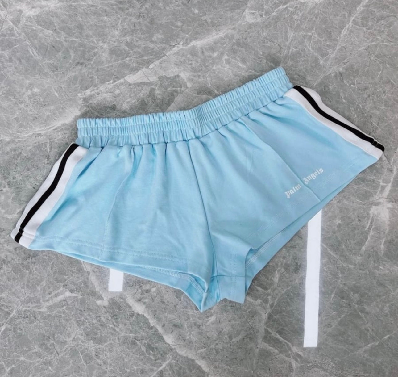 Baby blue cotton shorts