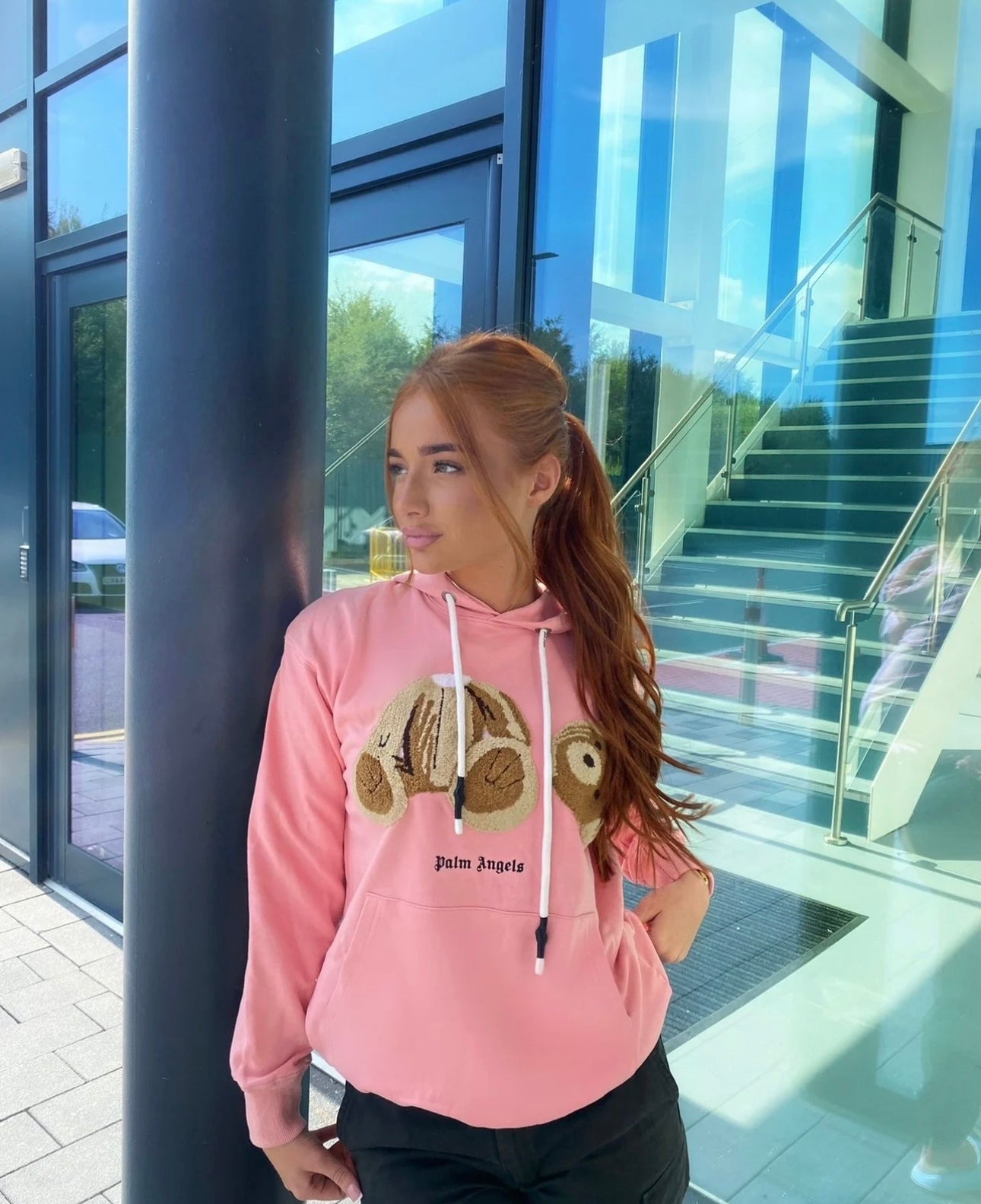 Pink teddy hoodie