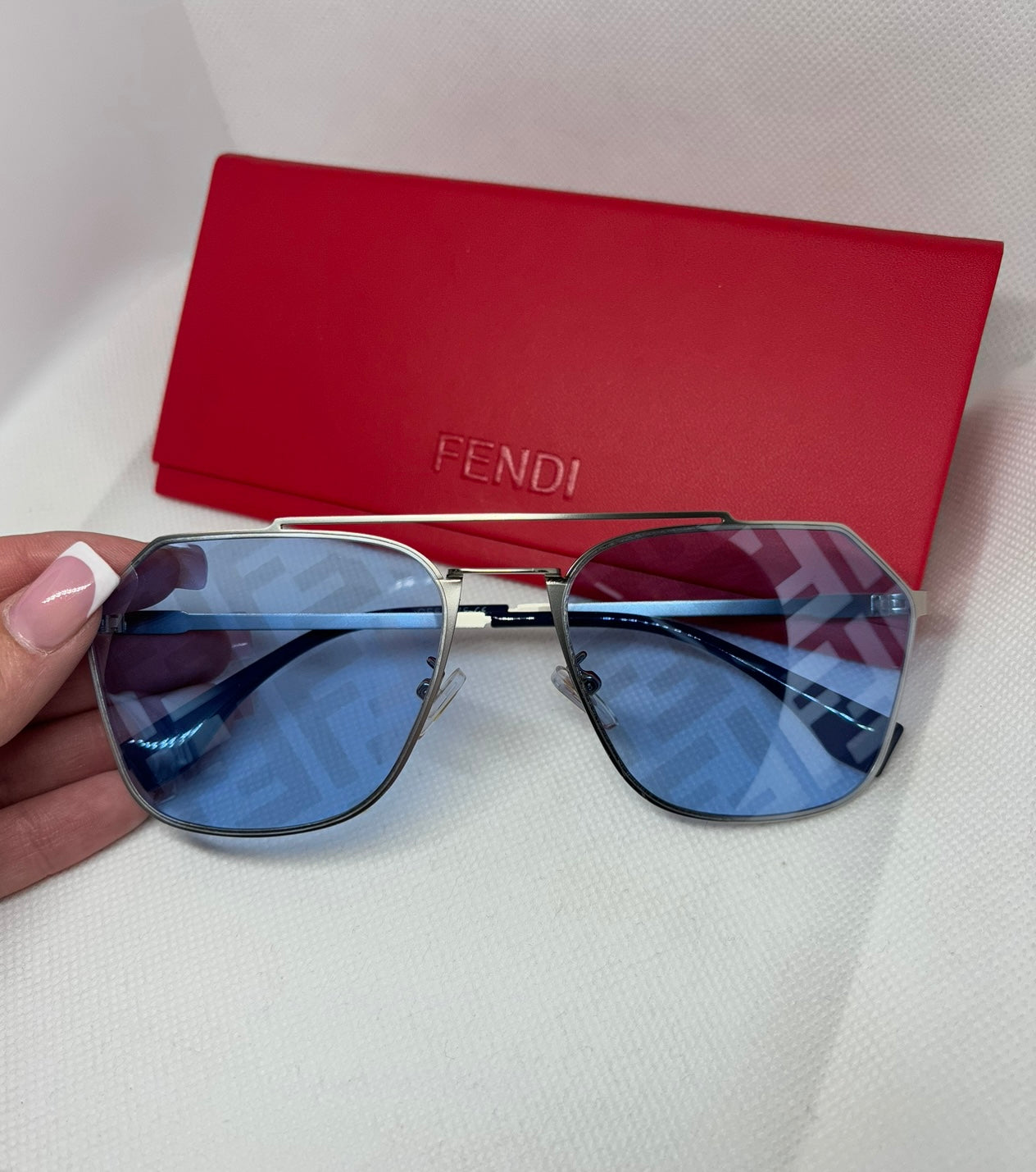 Blue & silver sunglasses