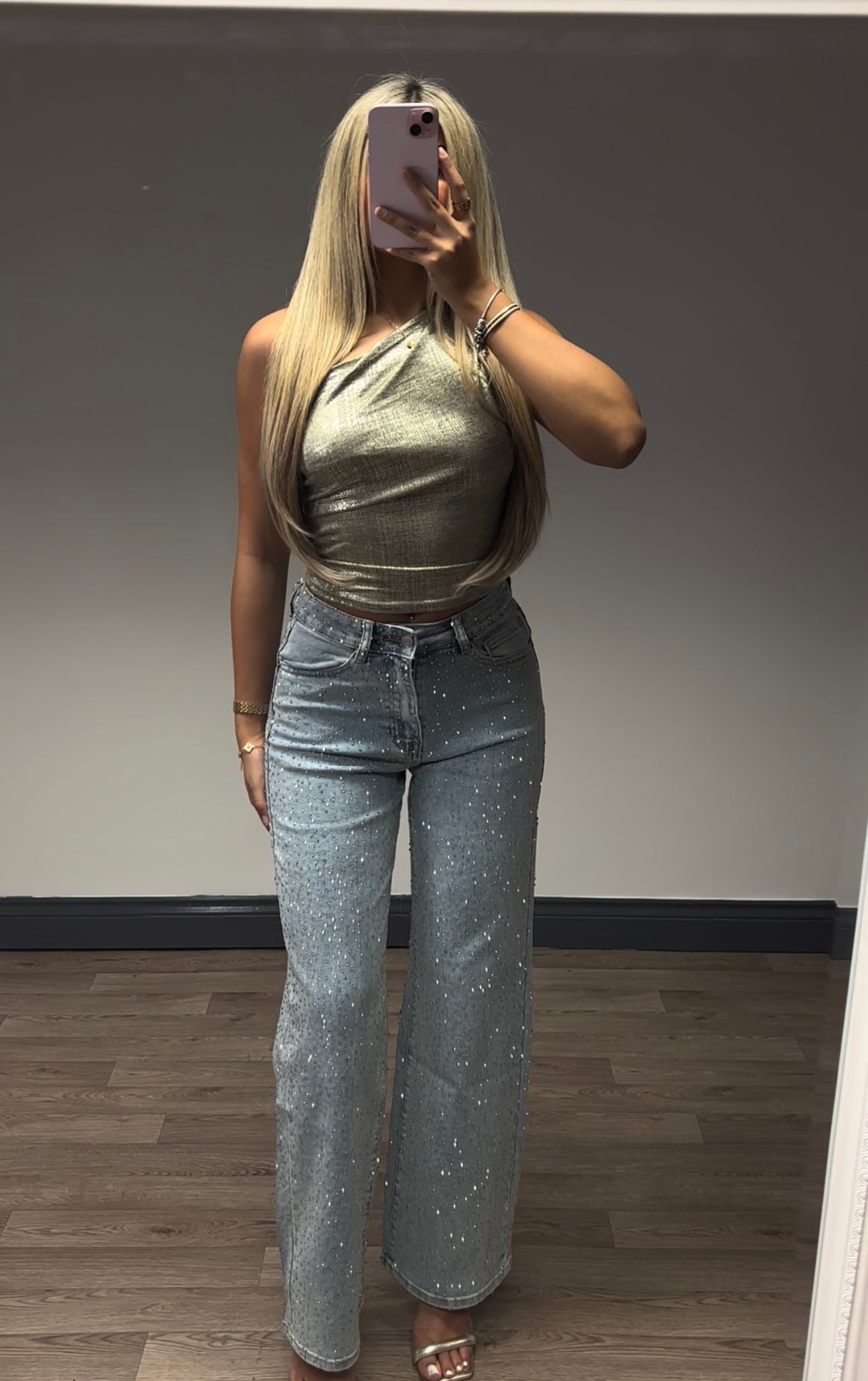 Denim Blue Diamanté Jeans