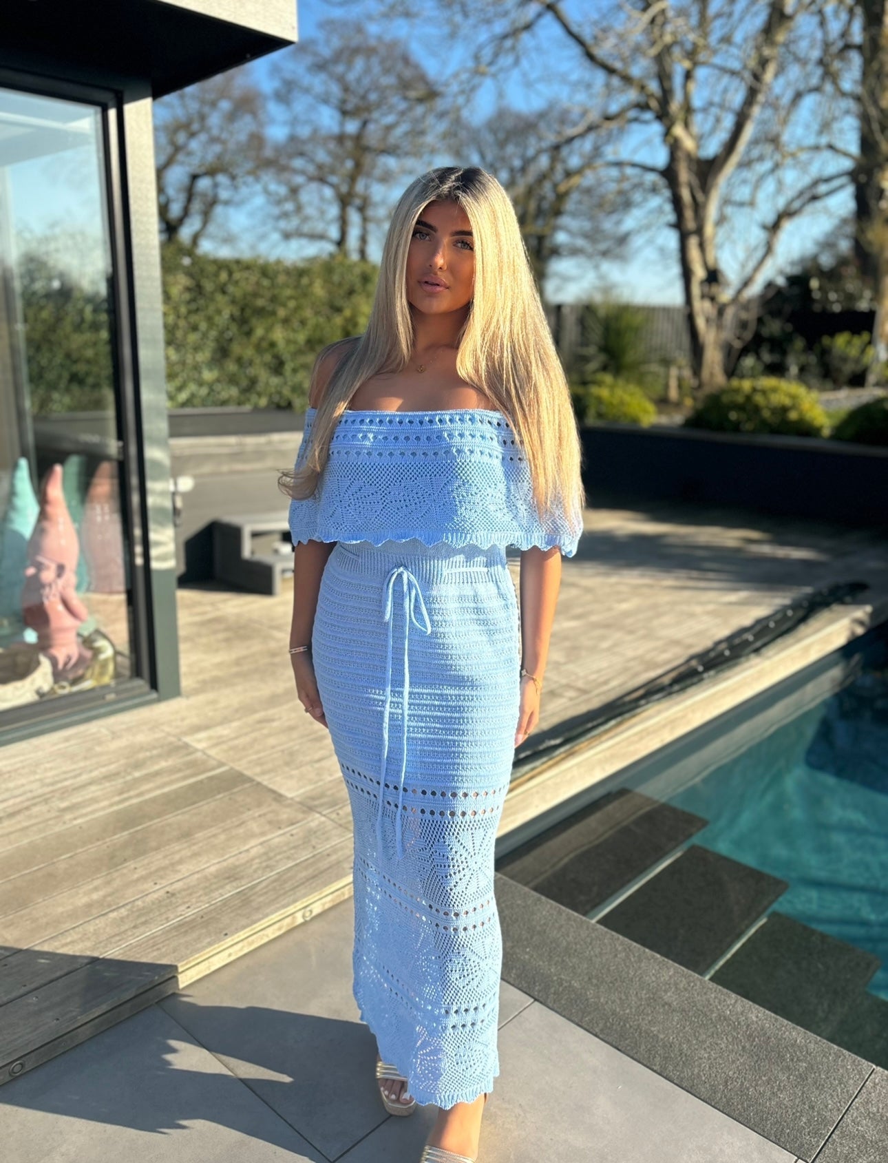 Baby Blue off the shoulder dress