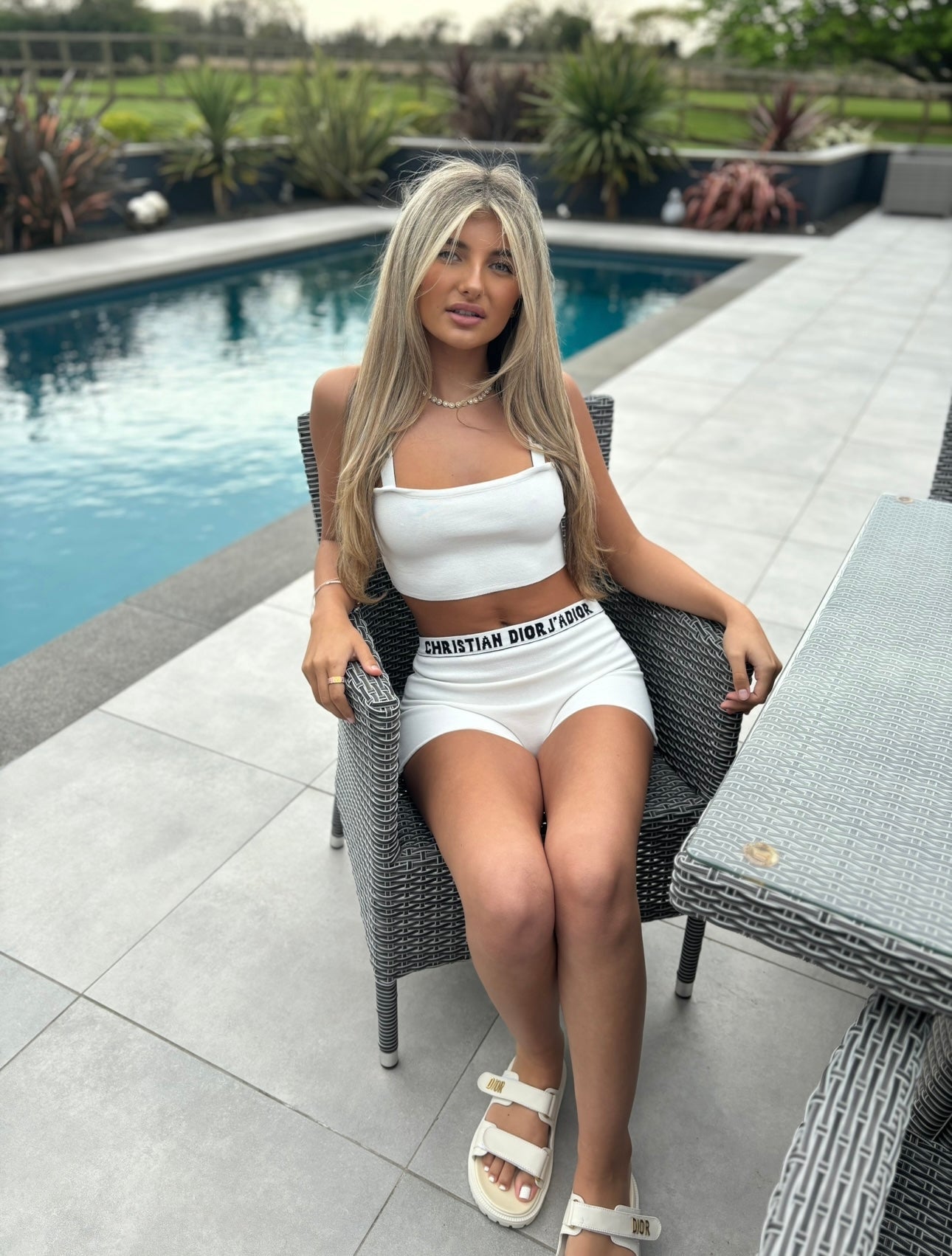 White shorts set