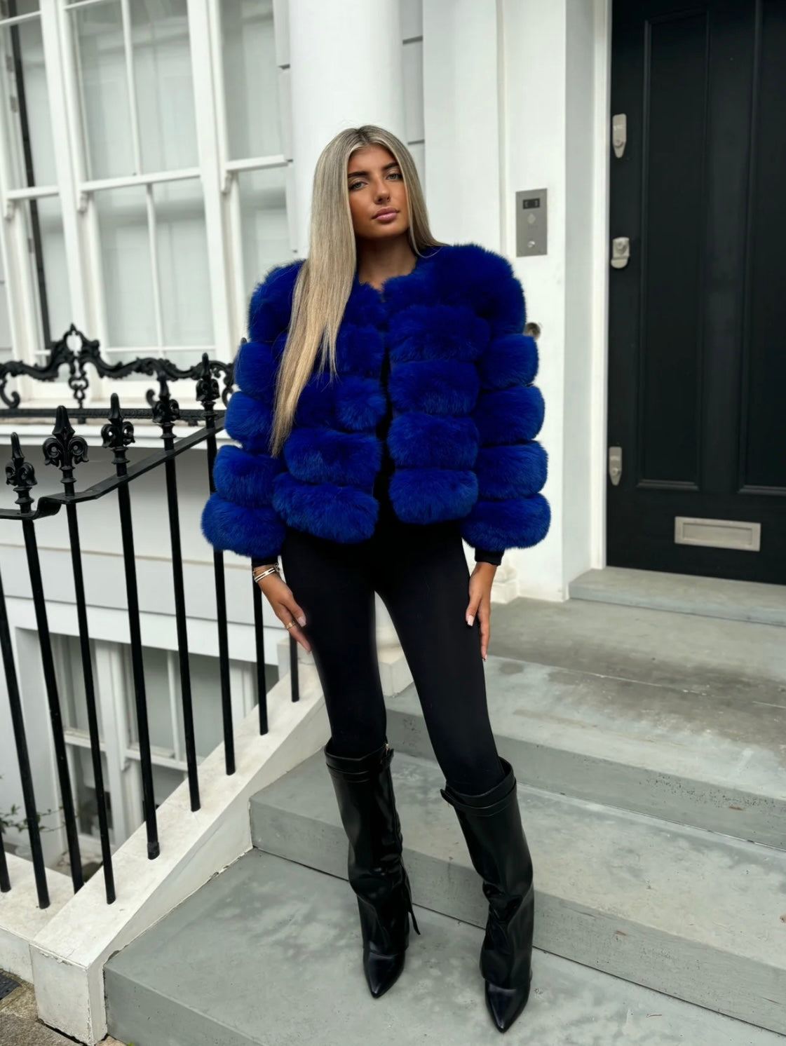 Royal blue Fur coat