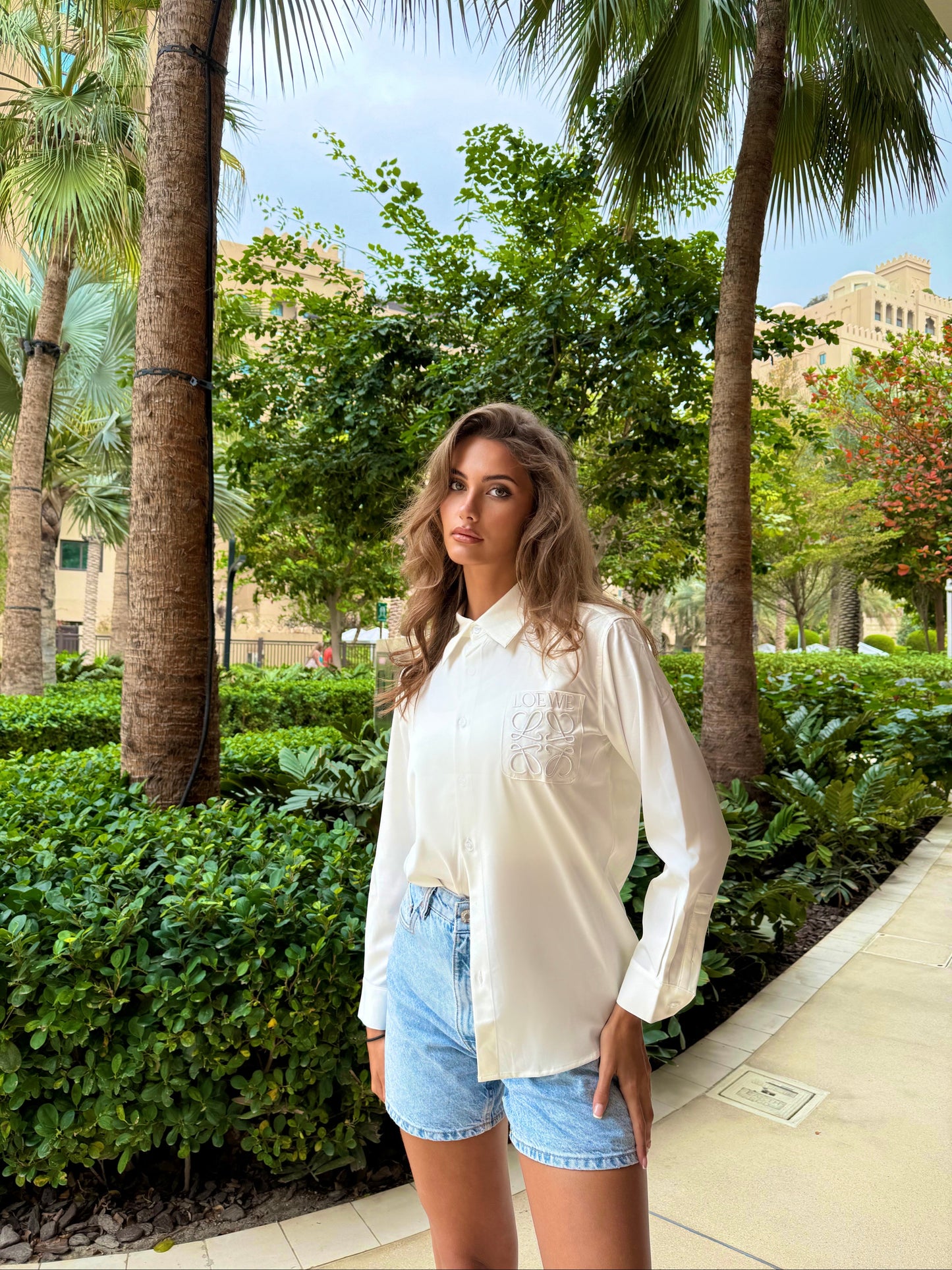 White oversized shirt
