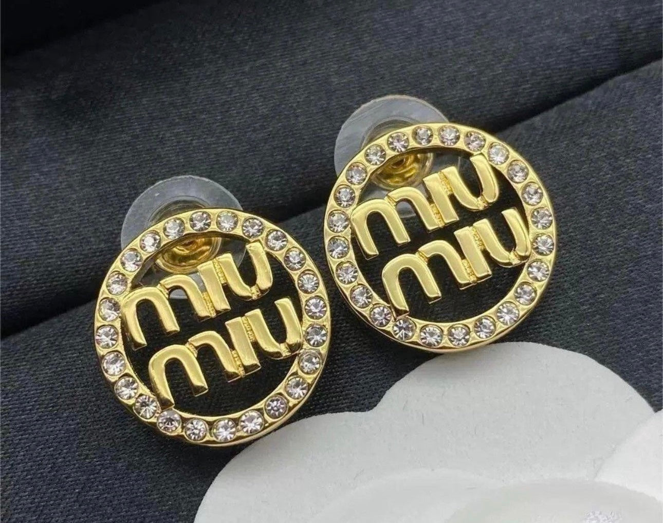 Gold earrings in stock