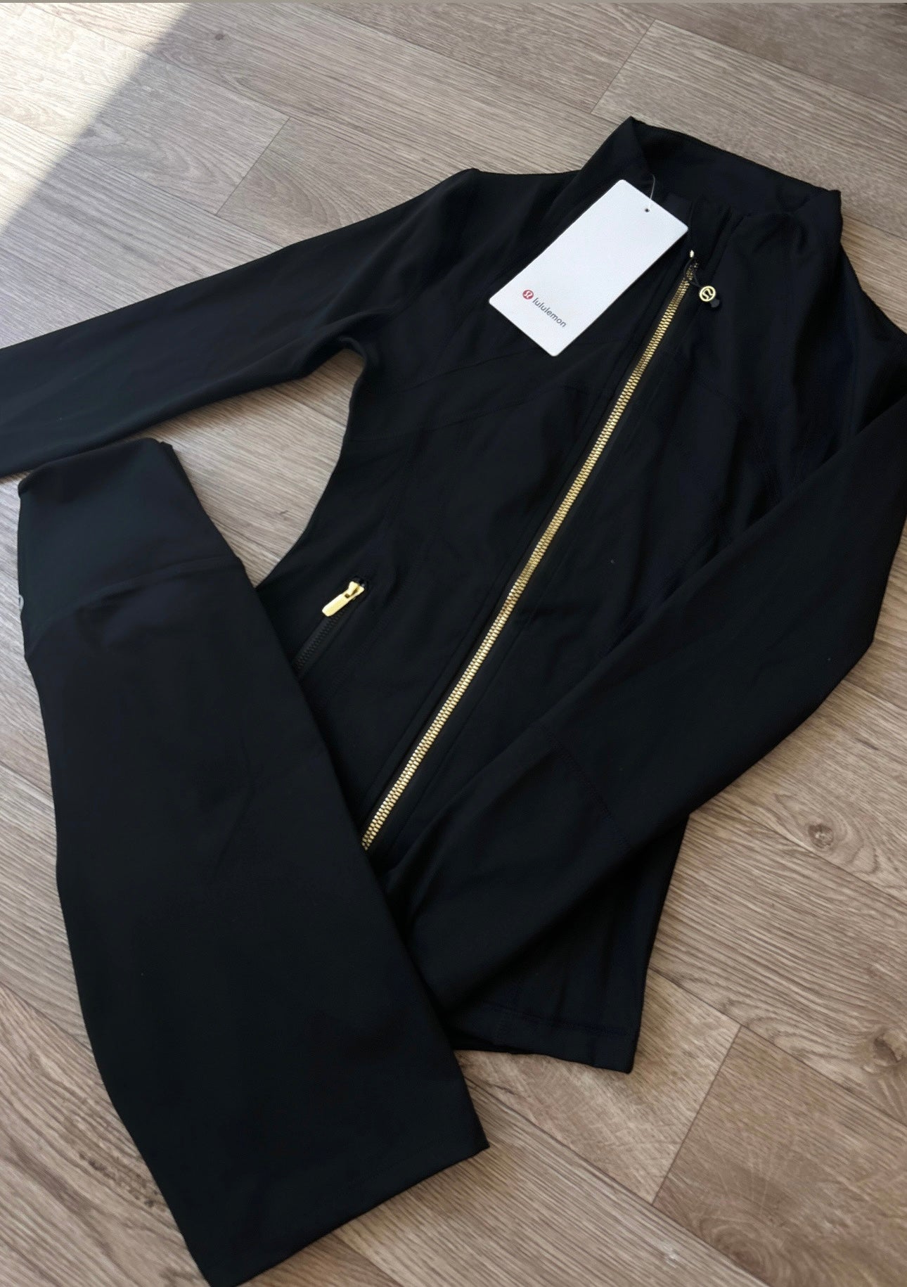 Black & gold shorts set