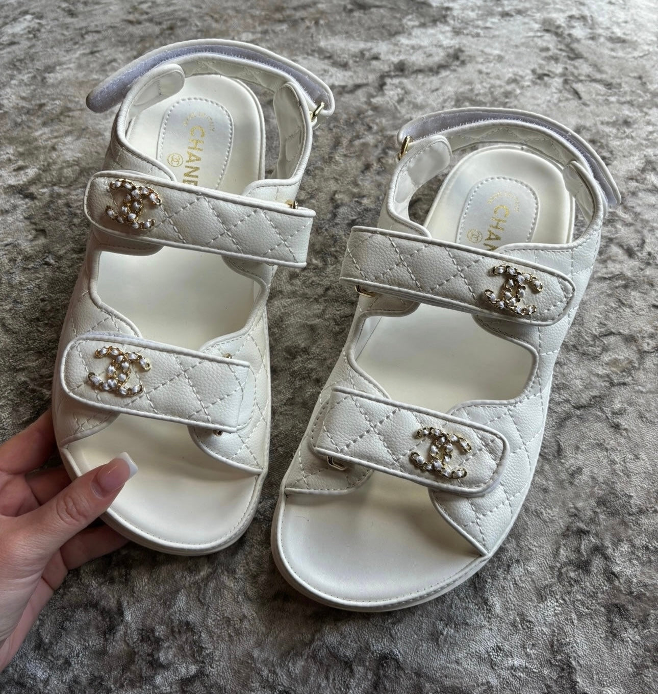 White sandals in stock
