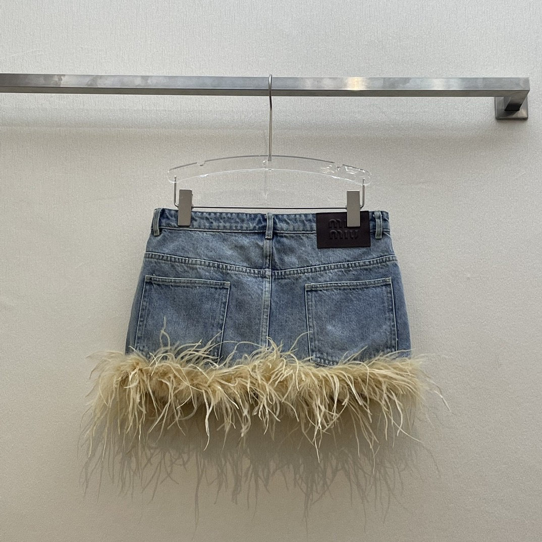 Denim blue skirt