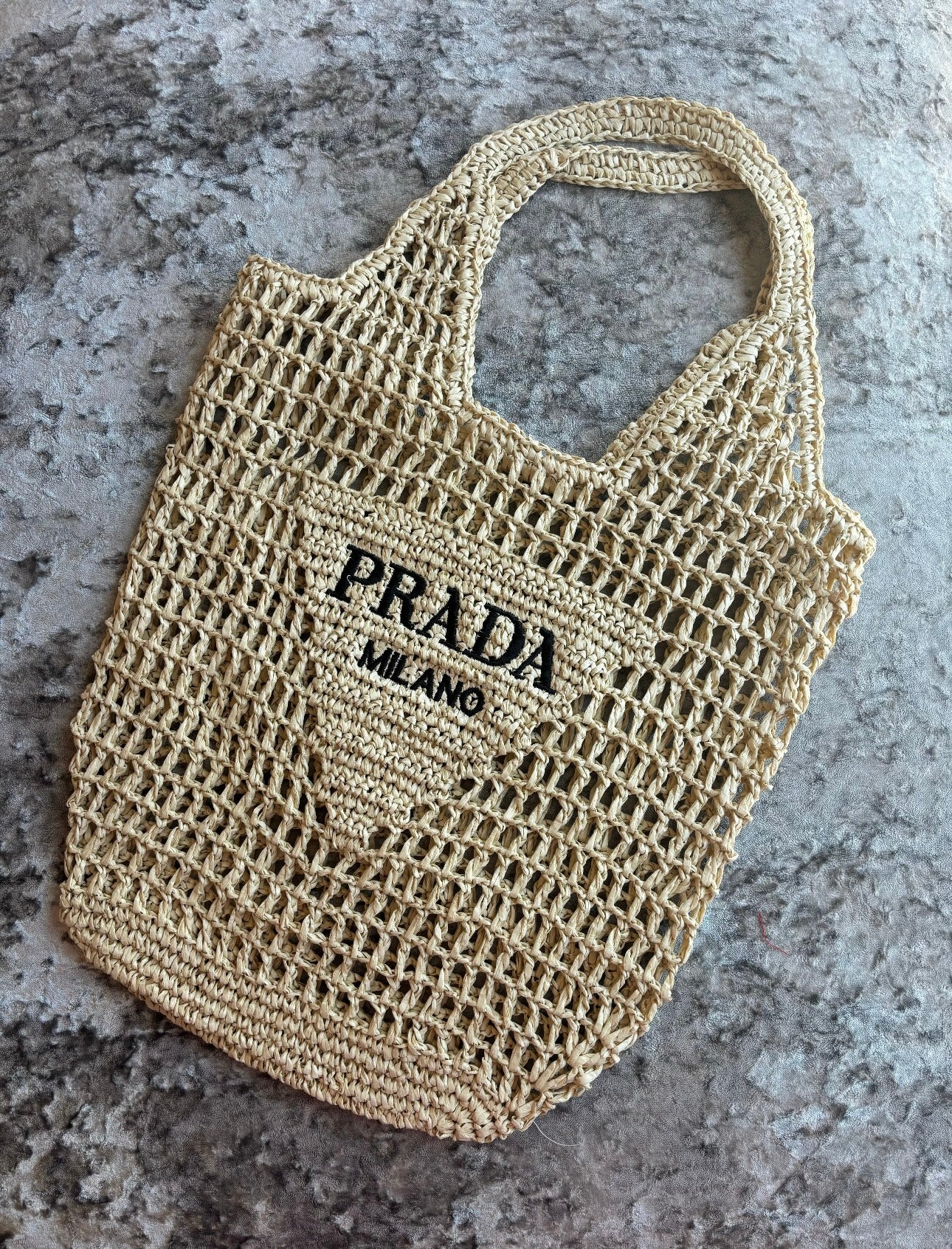 Beige beach bag