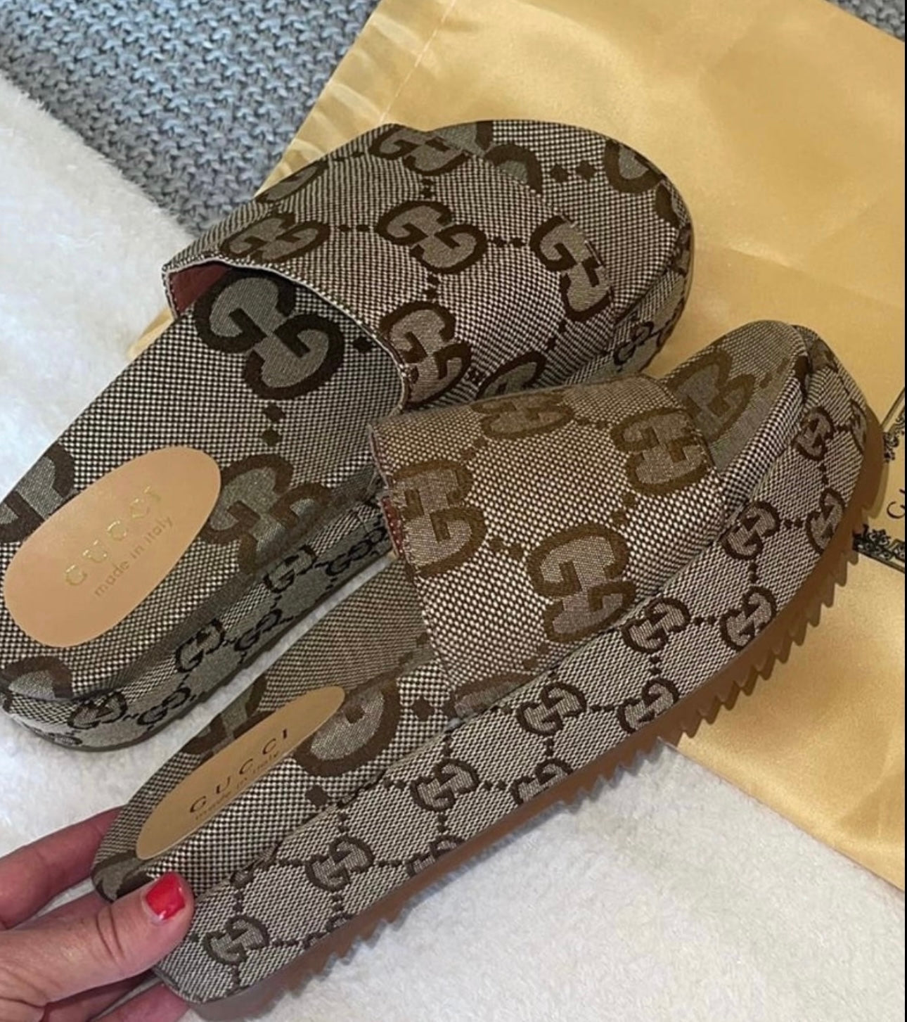 Brown platforms in stock