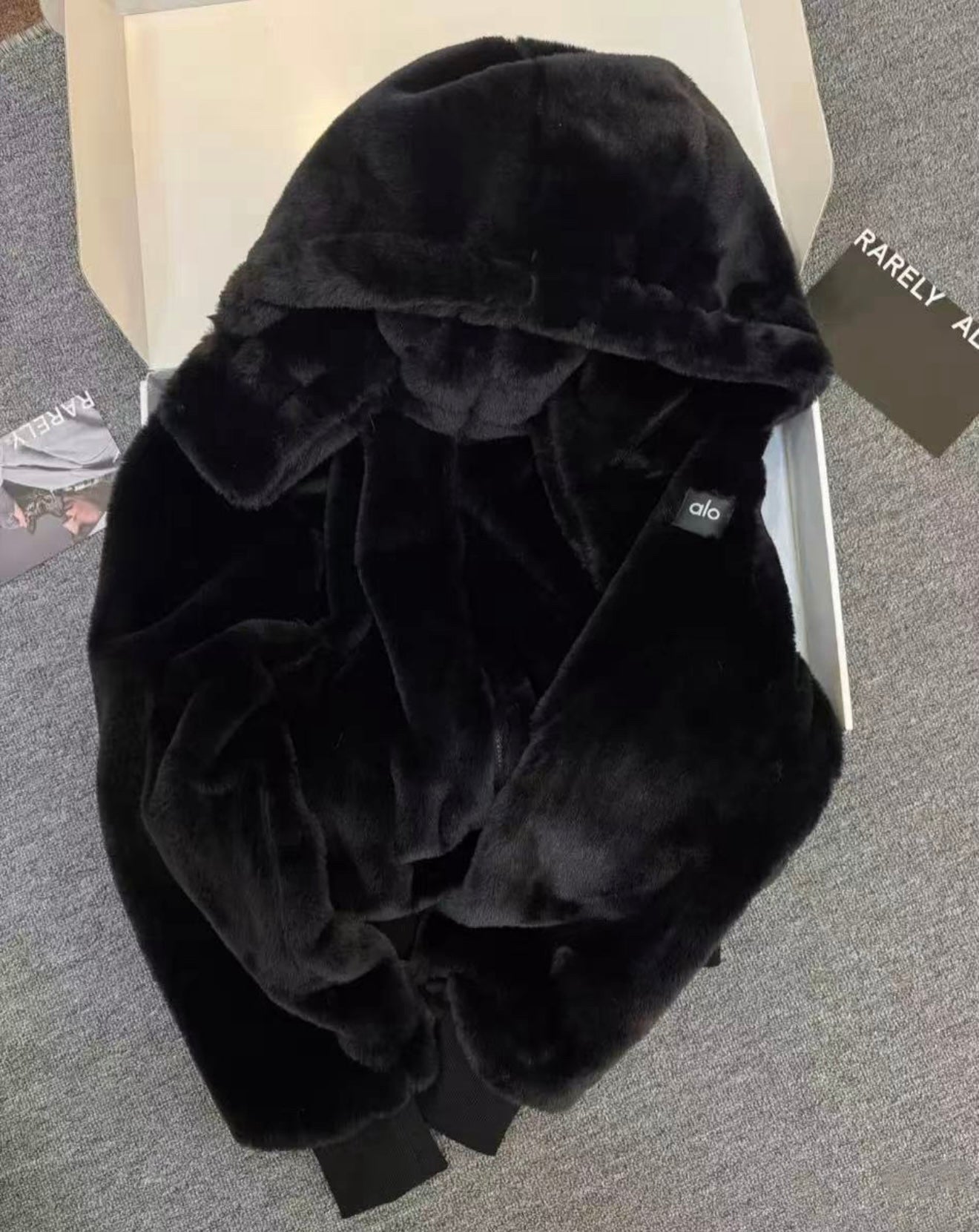 Black & cream fluffy jacket