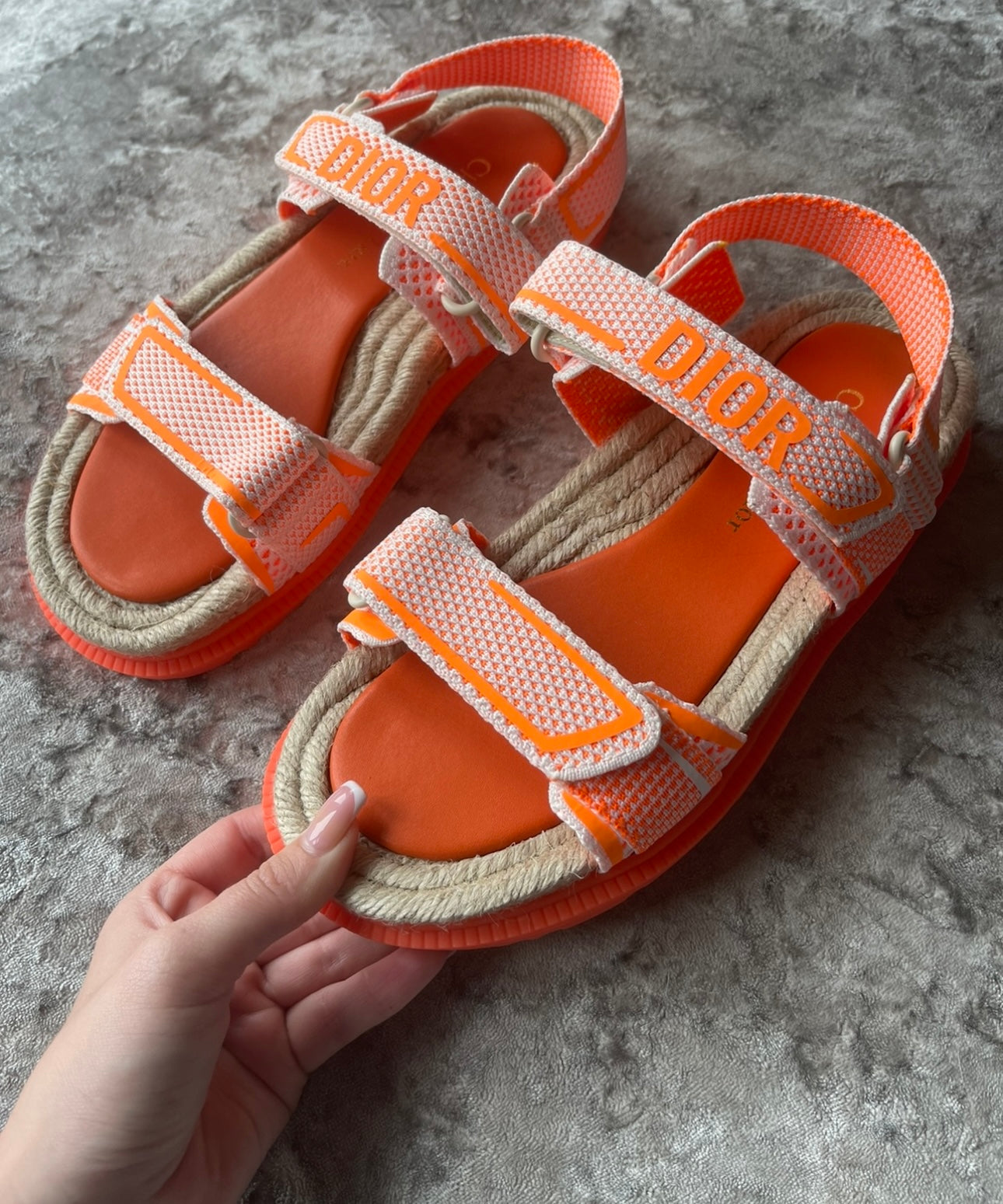 Orange neon sandals