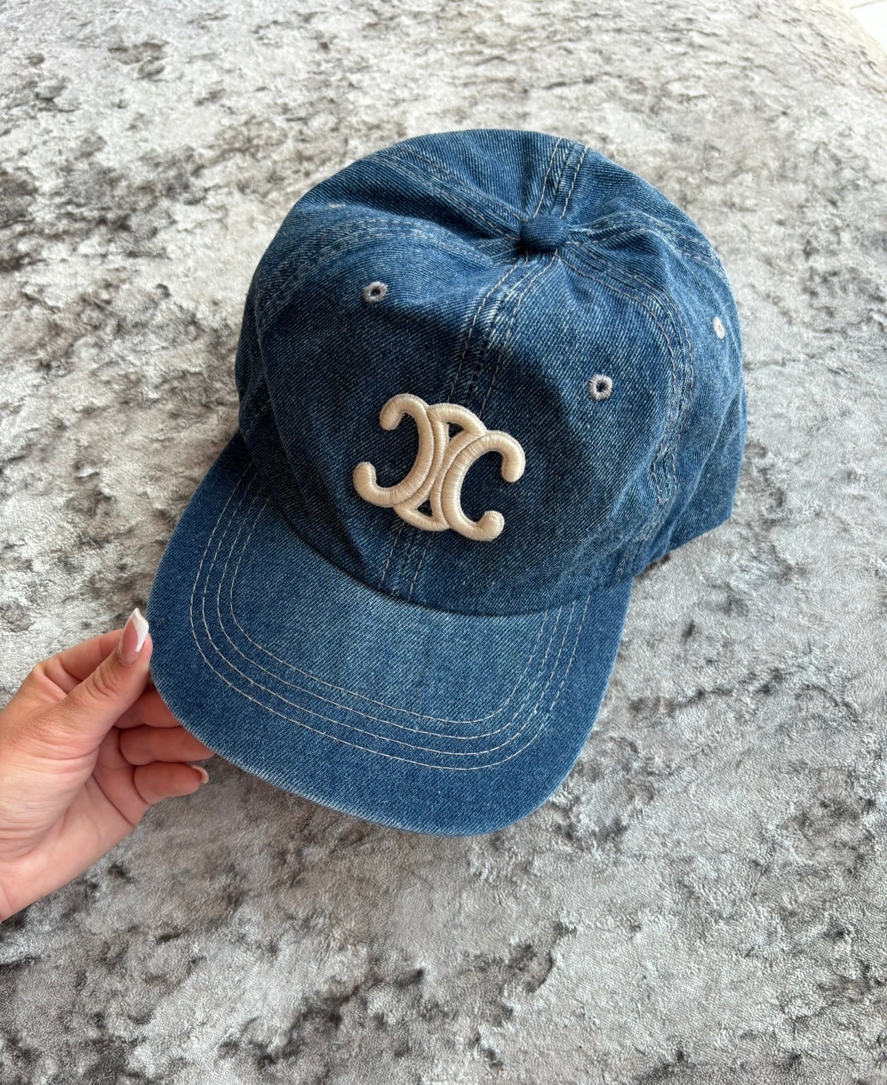 Dark blue denim cap