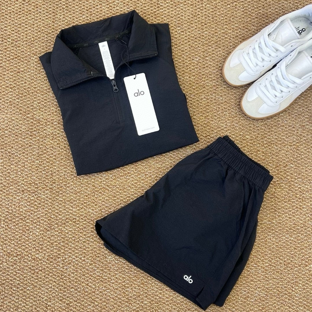 Black, white & white shorts sets