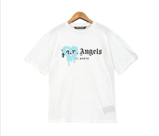 White & baby blue tee