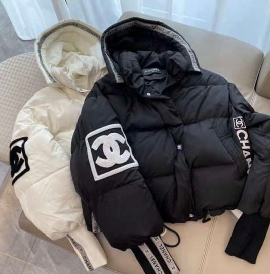 Black puffer coat