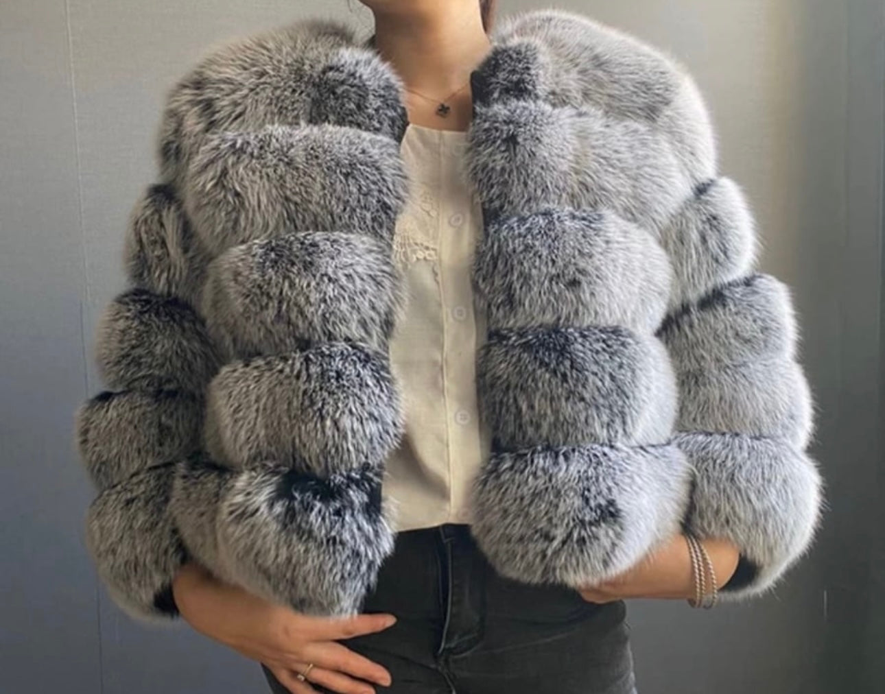 Multi choice fox fur coat