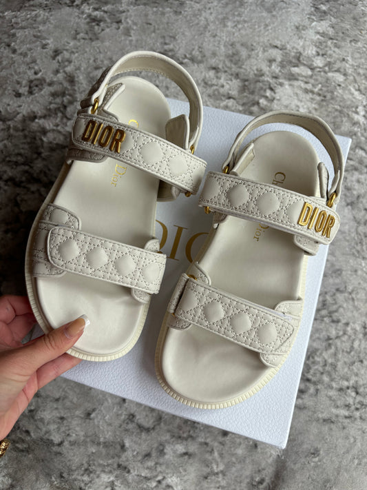 Cream strap sandals