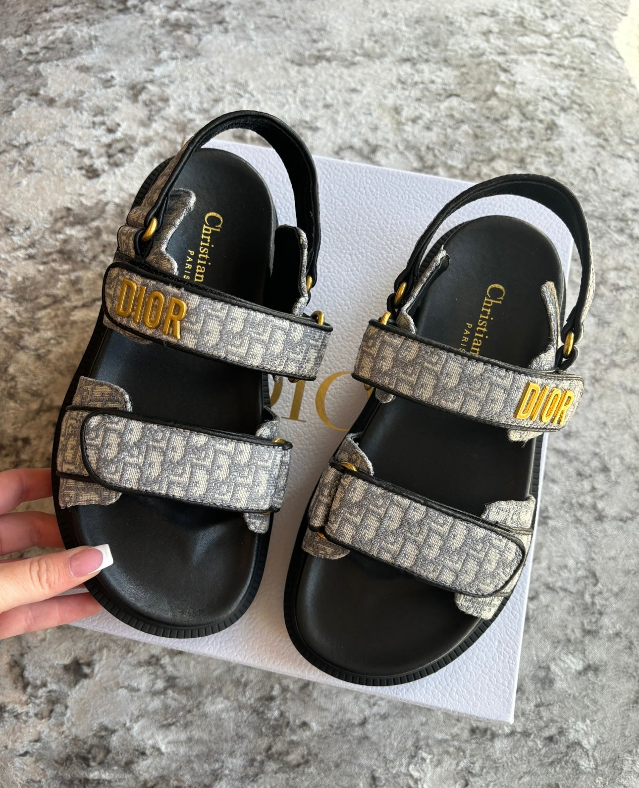 Black & grey sandals