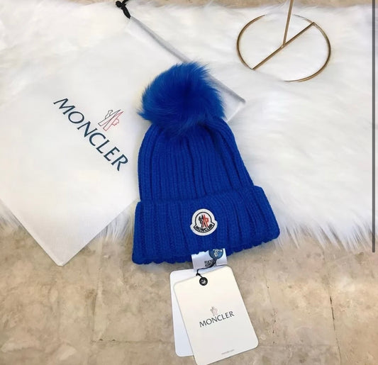 Blue Pom Pom hat