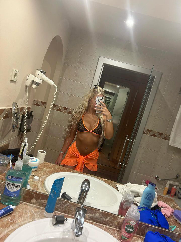 Orange & brown bikini