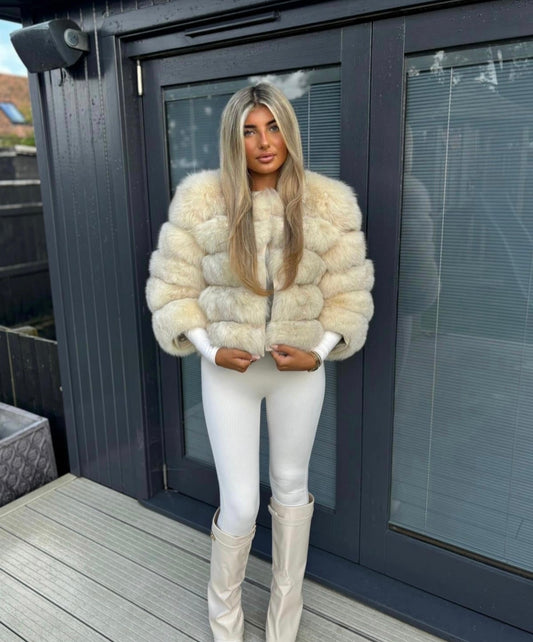 Cream fox fur in stock