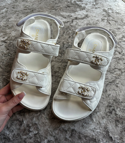 White strap sandals