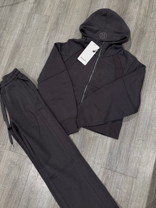Charcoal grey hooded tracksuit