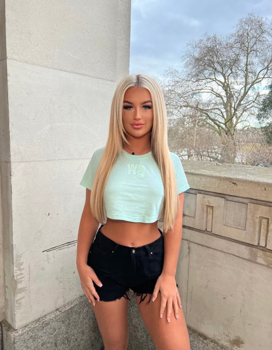 Mint green crop top