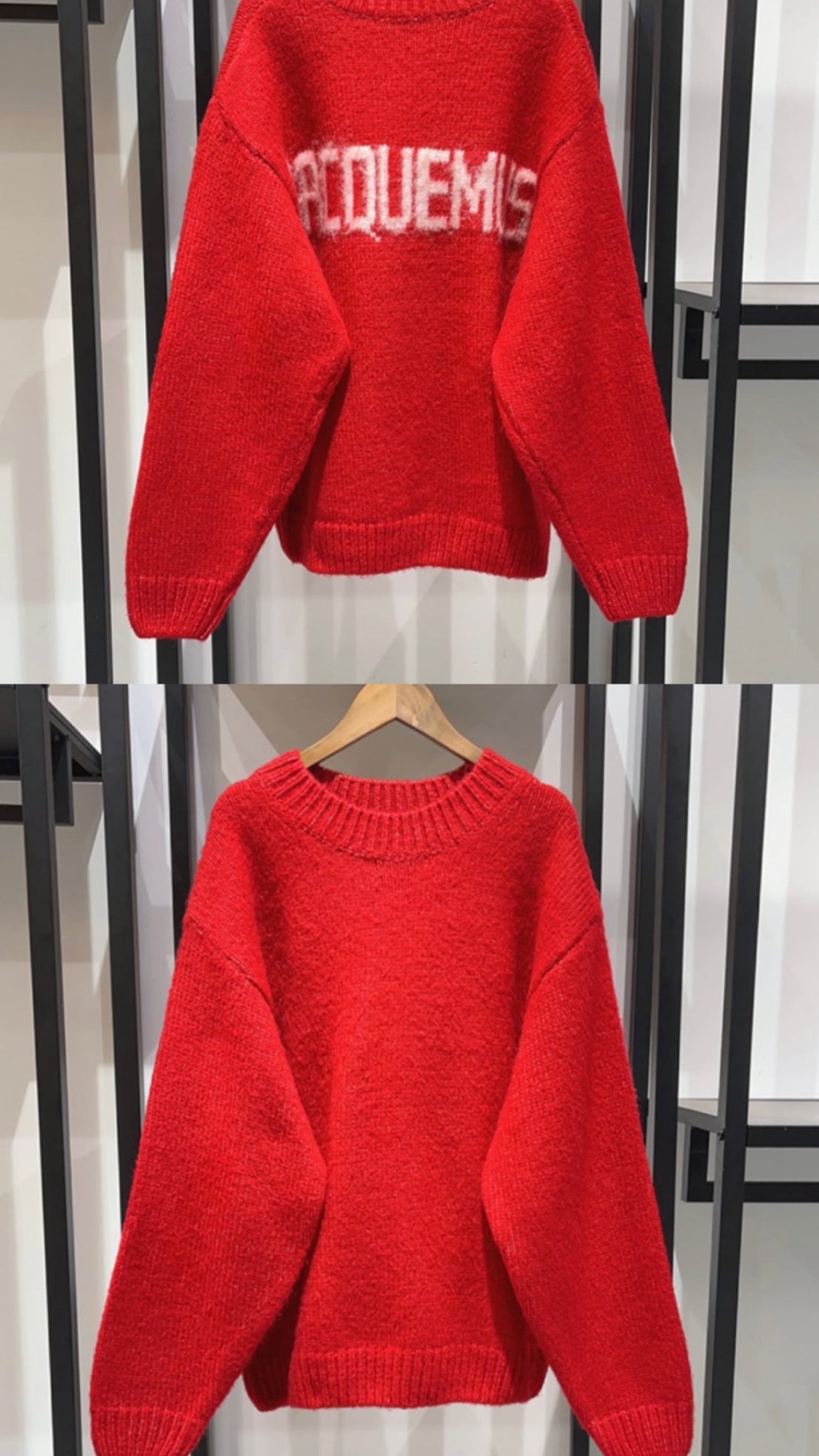 Red knitted jumper