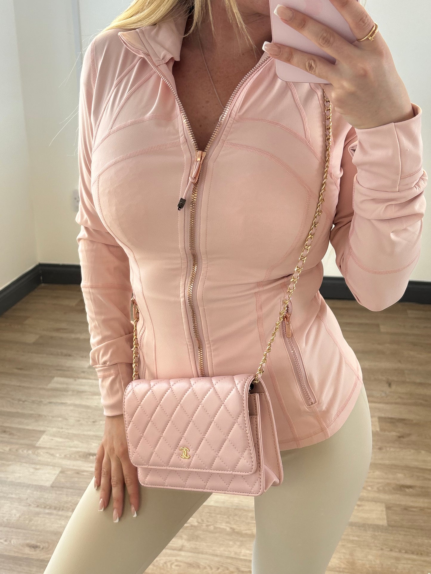 Baby Pink & Rose Gold Zip Up