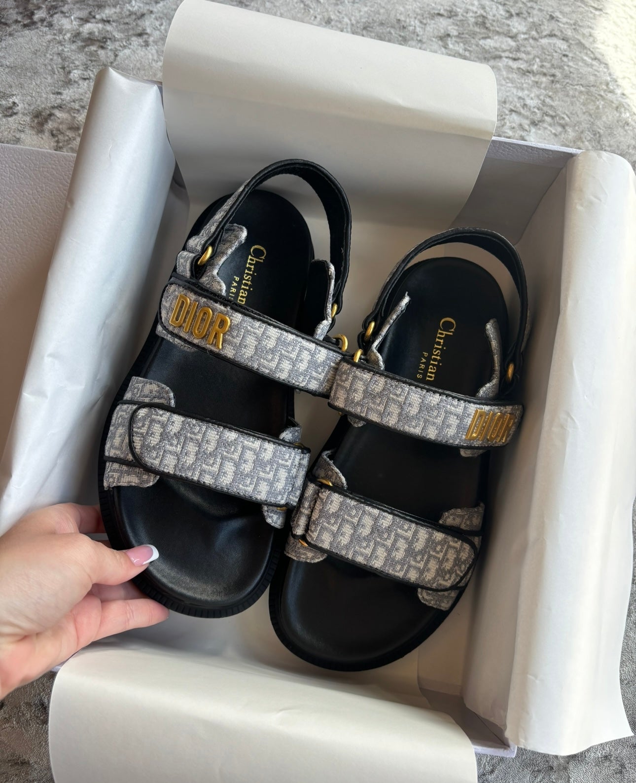 Black & grey sandals