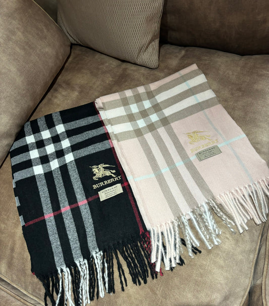 Black & baby pink scarf