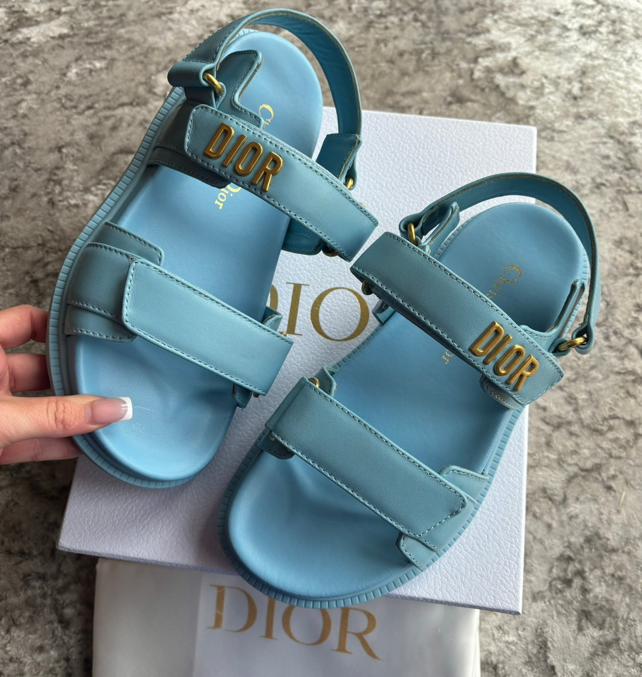 Baby blue sandals