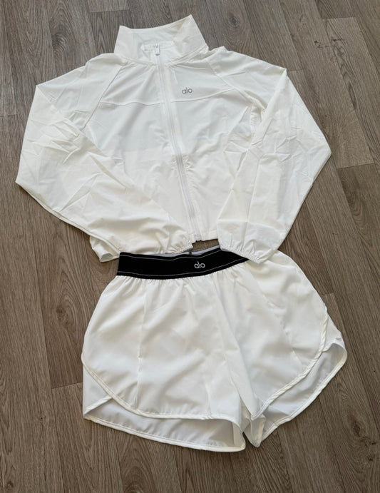 White jacket & shorts set